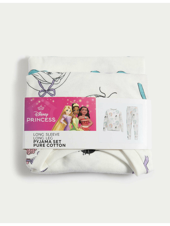 Marks & Spencer Pidžama od čiste pamuke Disney Princess™ (2-8 godina) Marks & Spencer boja kreme