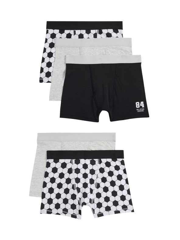 Marks & Spencer Bokserice s nogometnim motivom i visokim udjelom pamuka (5–16 godina), 5 kom Marks & Spencer višebojna