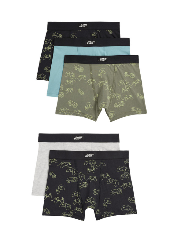 Marks & Spencer Pamučne bokserice sa stretchom i motivom igre, 5 kom u pakiranju (5–16 godina) Marks & Spencer višebojna