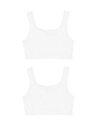 Marks & Spencer Beskavni skraćeni topovi s rebrima i okruglim izrezom (6–16 godina), 2 kom Marks & Spencer bijela