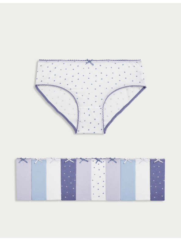 Marks & Spencer Gaćice od pamuka sa stretchom s motivom zvijezde, 10 kom u pakiranju (2–14 godina) Marks & Spencer ljubičasta