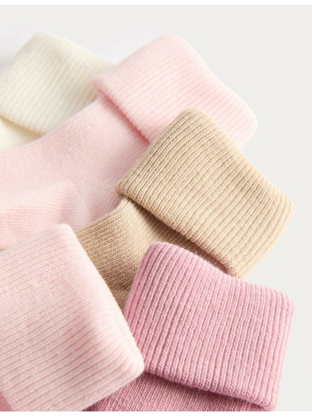 Marks & Spencer Rebraste dječje čarape s visokim udjelom pamuka (0–2 godine), 5 parova u pakiranju Marks & Spencer višebojna