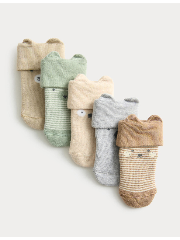 Marks & Spencer 5 parova čarapa s licima i visokim udjelom pamuka Marks & Spencer višebojna