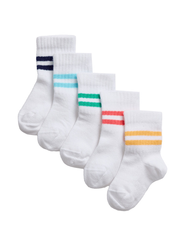 Marks & Spencer Dječje čarape s visokim udjelom pamuka (0–3 godine), 5 parova u pakiranju Marks & Spencer bijela