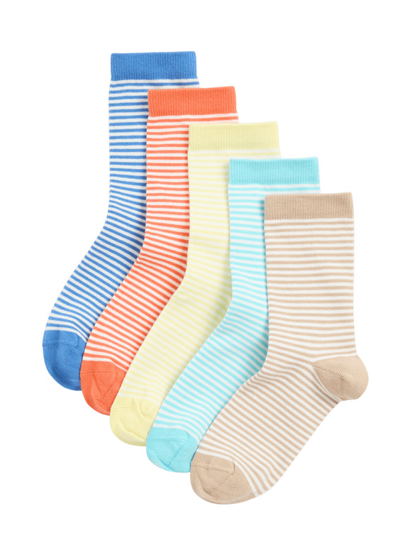 Marks & Spencer Prugaste čarape s visokim udjelom pamuka, set od 5 parova (6 male – 7 velike) Marks & Spencer višebojna
