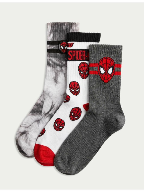 Marks & Spencer Čarape s motivom Spider-Man™, 3 para (6 male – 7 velike) Marks & Spencer višebojna
