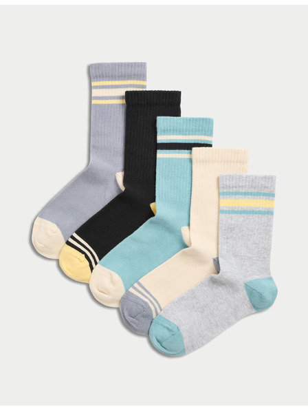 Marks & Spencer Sportske čarape Calm Surf s visokim udjelom pamuka, set od 5 parova (6 male – 7 velike) Marks & Spencer višebojna