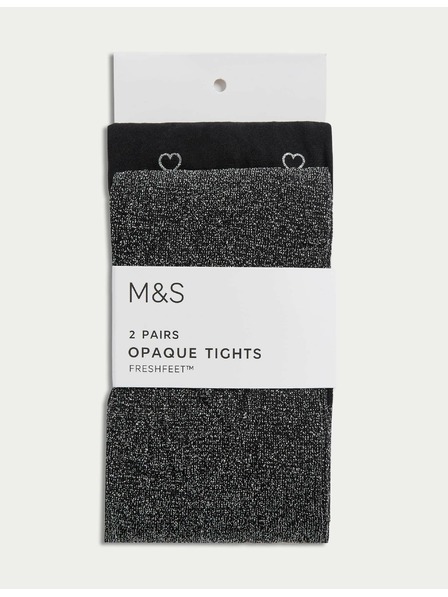 Marks & Spencer Crne šljokičaste hulahopke, 2 kom u pakiranju (2–14 godina) Marks & Spencer crna