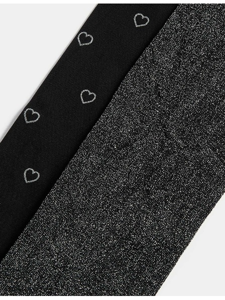 Marks & Spencer Crne šljokičaste hulahopke, 2 kom u pakiranju (2–14 godina) Marks & Spencer crna