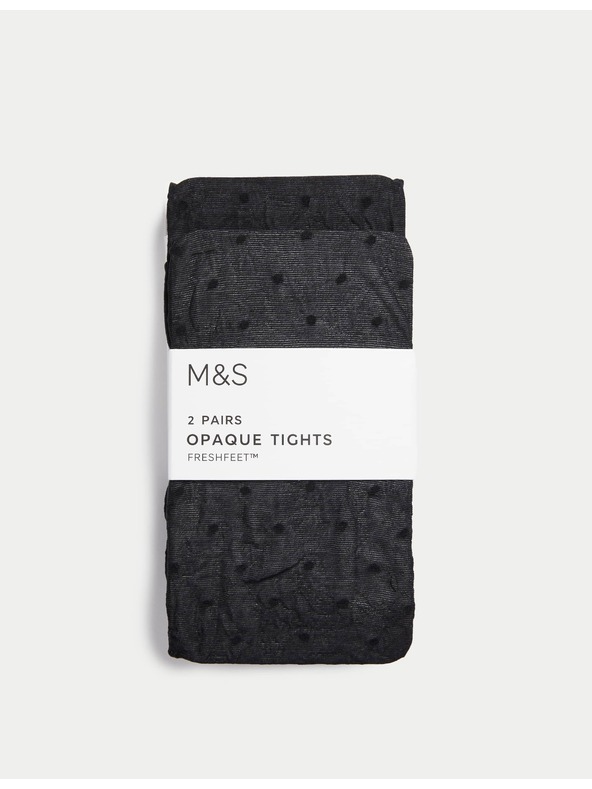 Marks & Spencer Neprozirne točkaste hulahopke, 2 kom u pakiranju (2–14 godina) Marks & Spencer crna