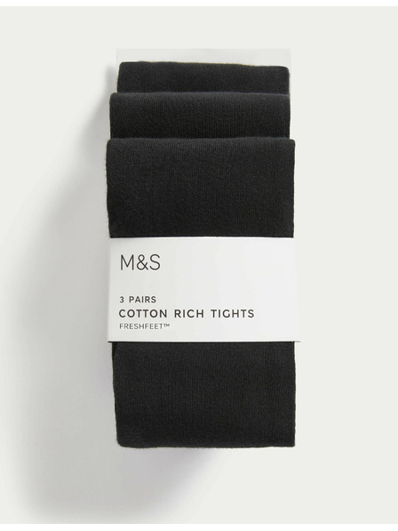 Marks & Spencer 3 para školskih čarapa (2–16 godina) Marks & Spencer crna