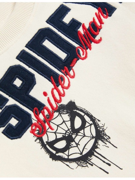 Marks & Spencer Spider-Man™ dukserica s visokim udjelom pamuka (2–8 godina) Marks & Spencer krem