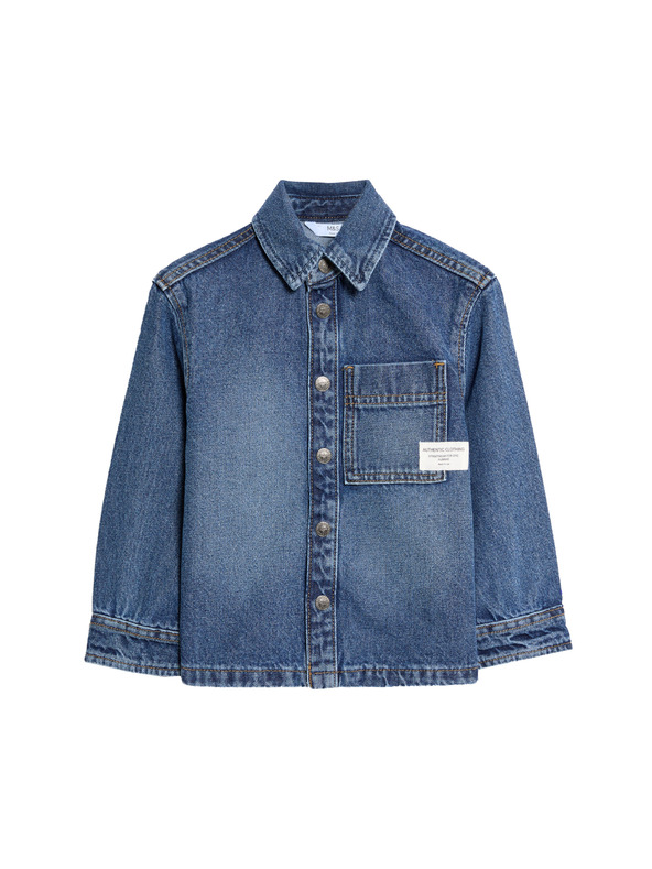 Marks & Spencer Traper majica od čiste pamučne tkanine sa keprom (2-8 godina) Marks & Spencer mornarsko plava