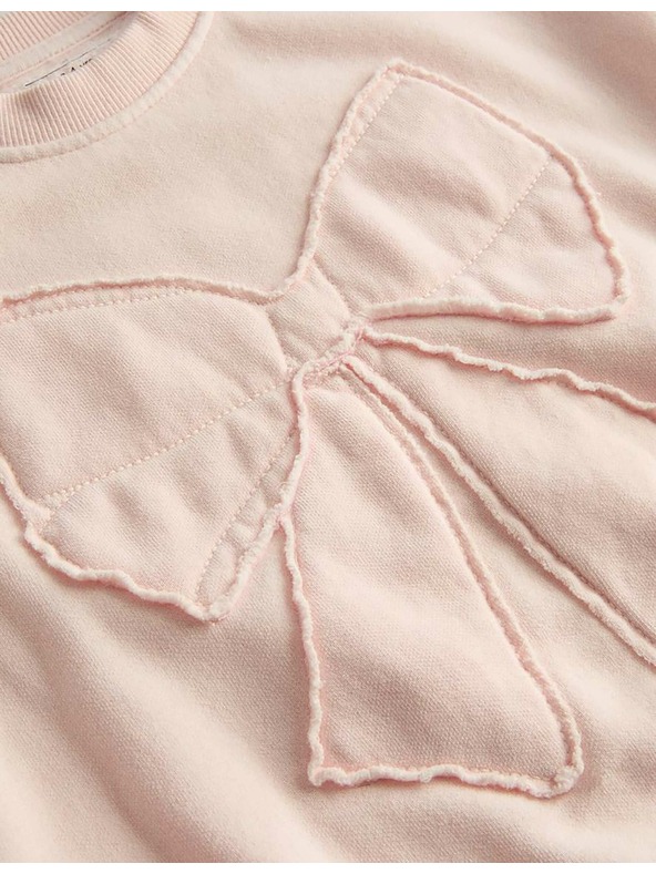 Marks & Spencer Dvodjelni komplet hoodie majice s printom mašnice, s visokim udjelom pamuka (2–8 godina) Marks & Spencer ružičasta