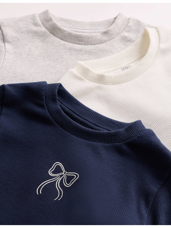 Marks & Spencer Rebrasti top s visokim udjelom pamuka (2–8 godina) Marks & Spencer mornarsko plava