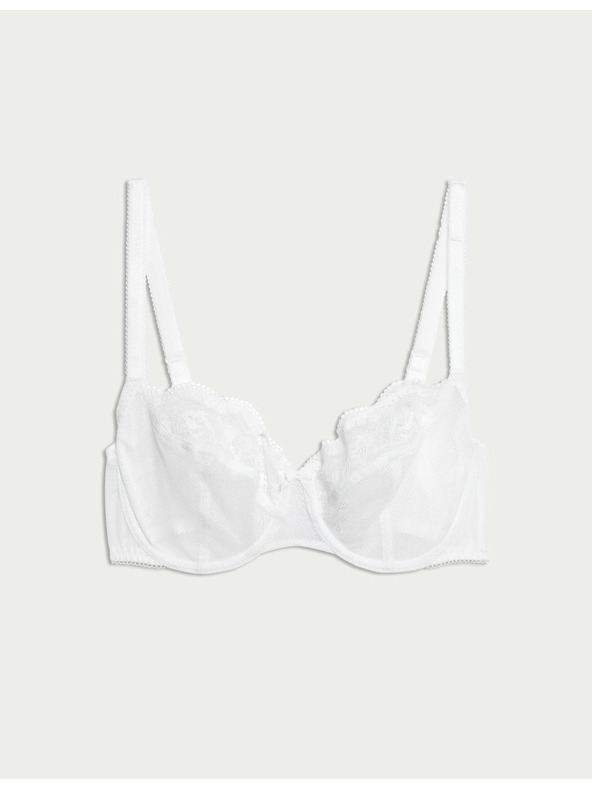 Marks & Spencer Balkonski grudnjak Jasmine s dodatkom žice i čipkom, vel. A–E Marks & Spencer bijela