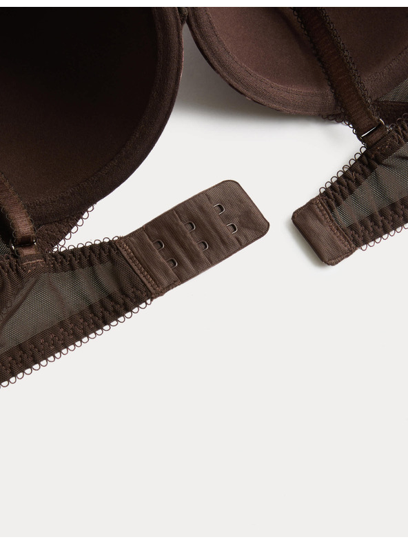 Marks & Spencer Dekoltni grudnjak sa žicama, čipkom i printom Marks & Spencer smeđa