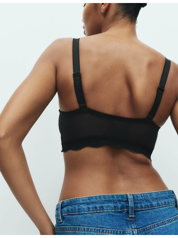 Marks & Spencer Braletka Jasmine bez žica s čipkanim rubovima, vel. F+ Marks & Spencer crna