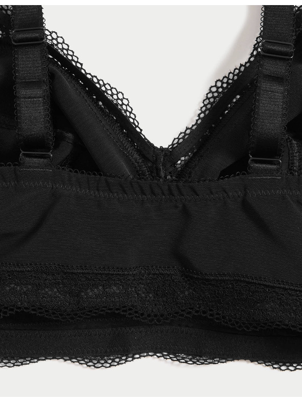 Marks & Spencer Braletka Jasmine bez žica s čipkanim rubovima, vel. F+ Marks & Spencer crna