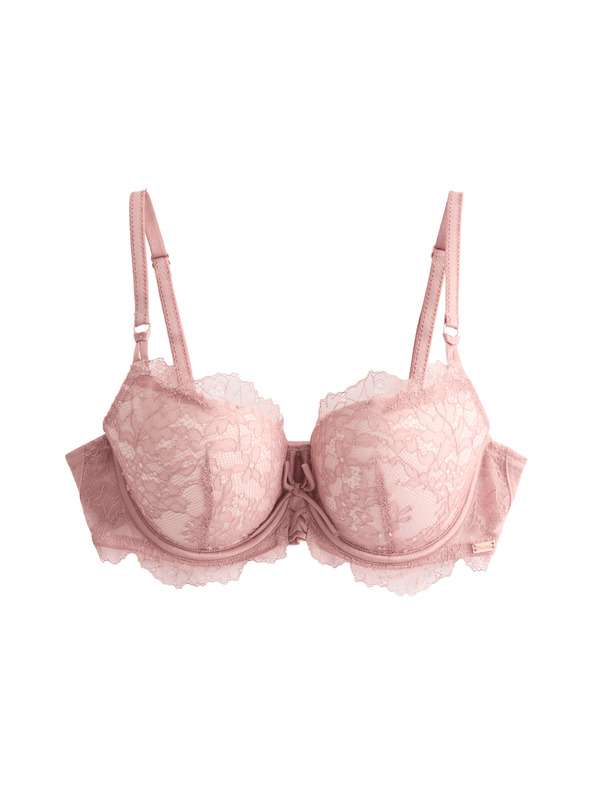 Marks & Spencer Čipkasta balkónska grudnjak s košaricama i motivom Forget Me Not (A-E) Marks & Spencer smeđa