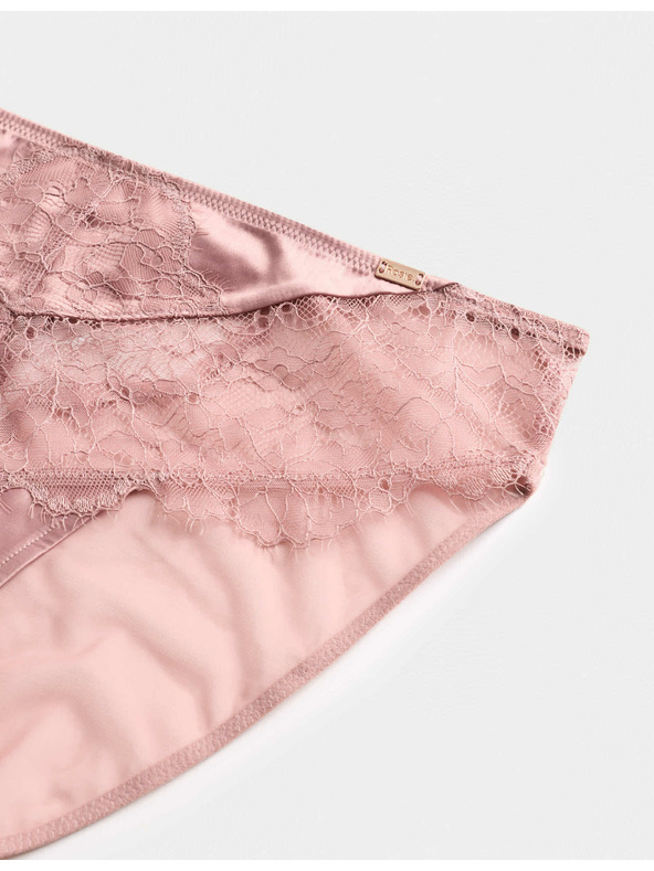 Marks & Spencer Čipkaste čarape s visokim strukom i motivom plavičastog cvijeća Marks & Spencer smeđa