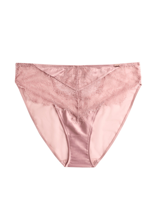 Marks & Spencer Čipkaste čarape s visokim strukom i motivom plavičastog cvijeća Marks & Spencer smeđa