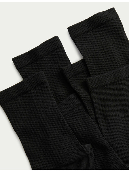 Marks & Spencer Rebraste gležnjake čarape s visokim udjelom pamuka, set od 5 komada Marks & Spencer crna