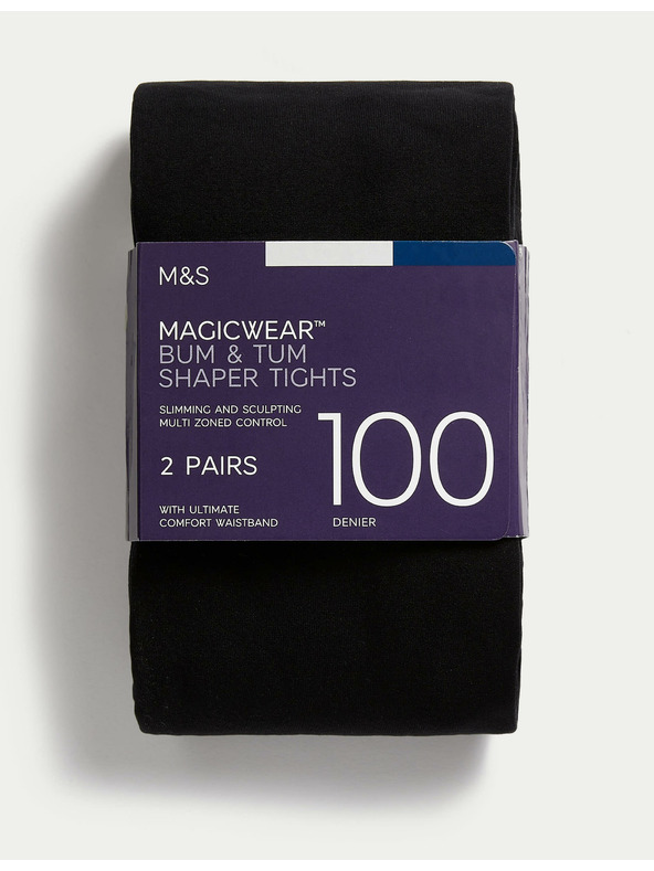 Marks & Spencer Neprozirne čarape Magicwear™, 100 DEN, set od 2 komada Marks & Spencer crna