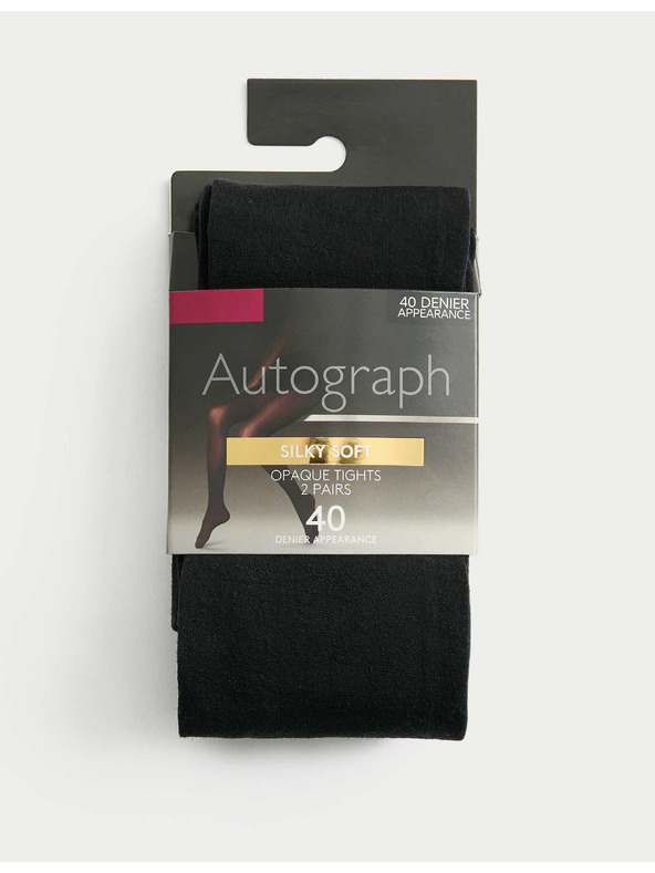 Marks & Spencer Neprozirne čarape, 40 DEN, set od 2 komada Marks & Spencer crna