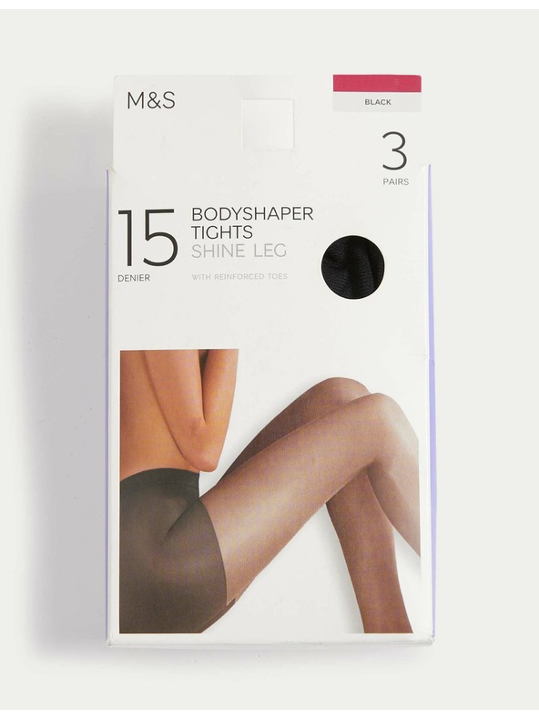 Marks & Spencer Pakiranje 3 para oblikovanih čarapa, 15 DEN Marks & Spencer crna