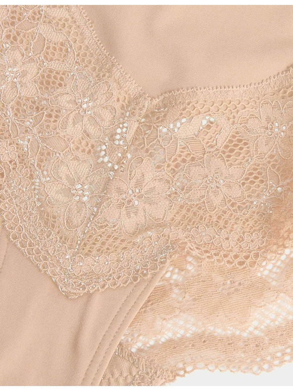 Marks & Spencer Brazilske gaćice s čipkastim rubom, 3 kom u pakiranju Marks & Spencer bež