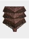 Marks & Spencer Brazilske gaćice s čipkastim rubom, 3 kom u pakiranju Marks & Spencer smeđe