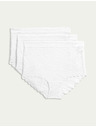 Marks & Spencer Čipkaste gaćice do struka s tehnologijom Flexifit™, 3 kom Marks & Spencer bijela