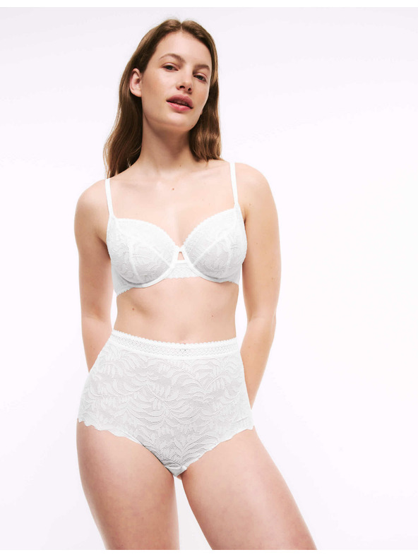 Marks & Spencer Čipkaste gaćice do struka s tehnologijom Flexifit™, 3 kom Marks & Spencer bijela