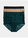 Marks & Spencer Čipkaste gaćice s tehnologijom Flexifit™, 3 kom Marks & Spencer zelena