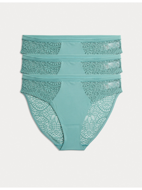 Marks & Spencer Visoko izrezane gaćice Body Soft™, set od 3 kom Marks & Spencer zelena