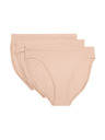 Marks & Spencer Visoko izrezane gaćice s tehnologijom Flexifit™, s visokim udjelom modala, 3 kom u pakiranju Marks & Spencer bež