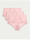Marks & Spencer Čipkaste kratke gaćice s visokim strukom Jasmine, 3 kom Marks & Spencer roza