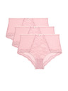 Marks & Spencer Čipkaste kratke gaćice s visokim strukom Jasmine, 3 kom Marks & Spencer roza