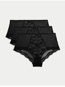 Marks & Spencer Čipkaste kratke gaćice s visokim strukom Jasmine, 3 kom Marks & Spencer crna