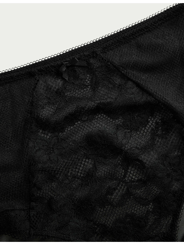 Marks & Spencer Čipkaste kratke gaćice s visokim strukom Jasmine, 3 kom Marks & Spencer crna
