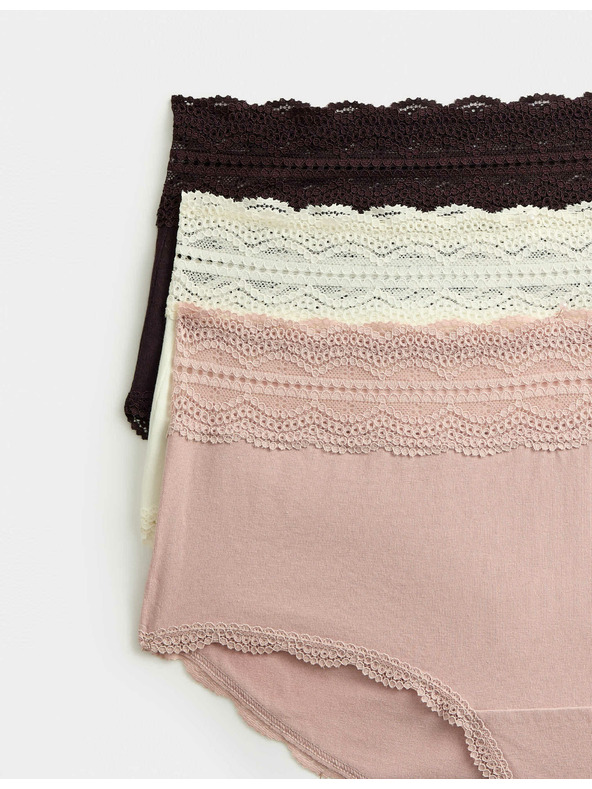 Marks & Spencer Gaćice s visokim strukom i visokim udjelom pamuka, 3 kom Marks & Spencer smeđa