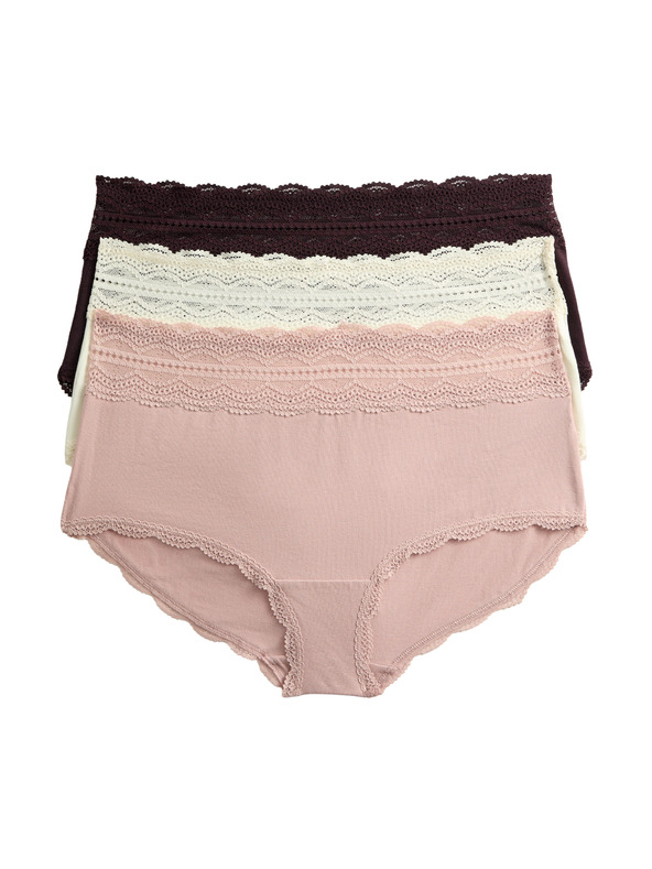 Marks & Spencer Gaćice s visokim strukom i visokim udjelom pamuka, 3 kom Marks & Spencer smeđa