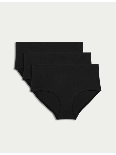 Marks & Spencer Kratke gaćice s visokim strukom bez vidljivih rubova Cool Comfort, 3 kom Marks & Spencer crna
