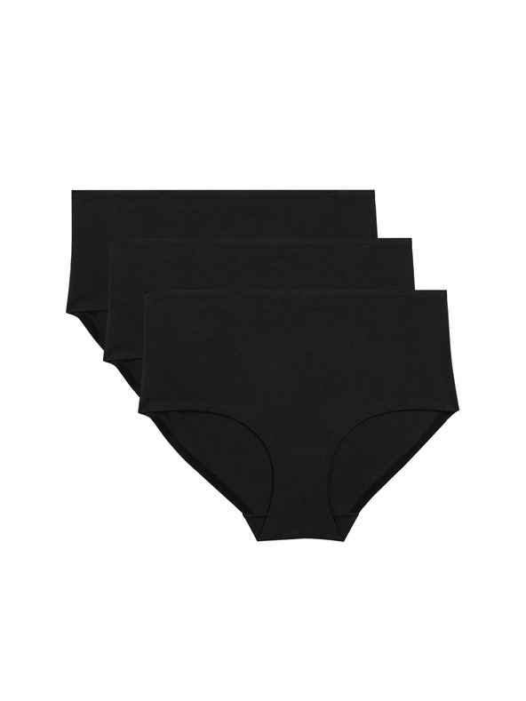 Marks & Spencer Kratke gaćice s visokim strukom bez vidljivih rubova Cool Comfort, 3 kom Marks & Spencer crna