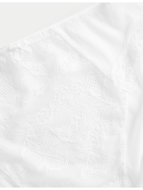 Marks & Spencer Visoko izrezane čipkaste gaćice s visokim strukom Jasmine, 3 kom Marks & Spencer bijela