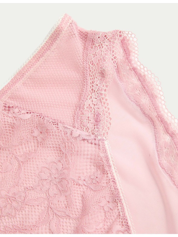 Marks & Spencer Visoko izrezane čipkaste gaćice s visokim strukom Jasmine, 3 kom Marks & Spencer roza