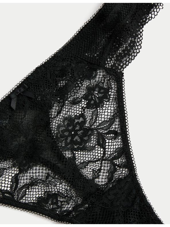 Marks & Spencer Čipkaste tange Jasmine, 3 kom Marks & Spencer crna