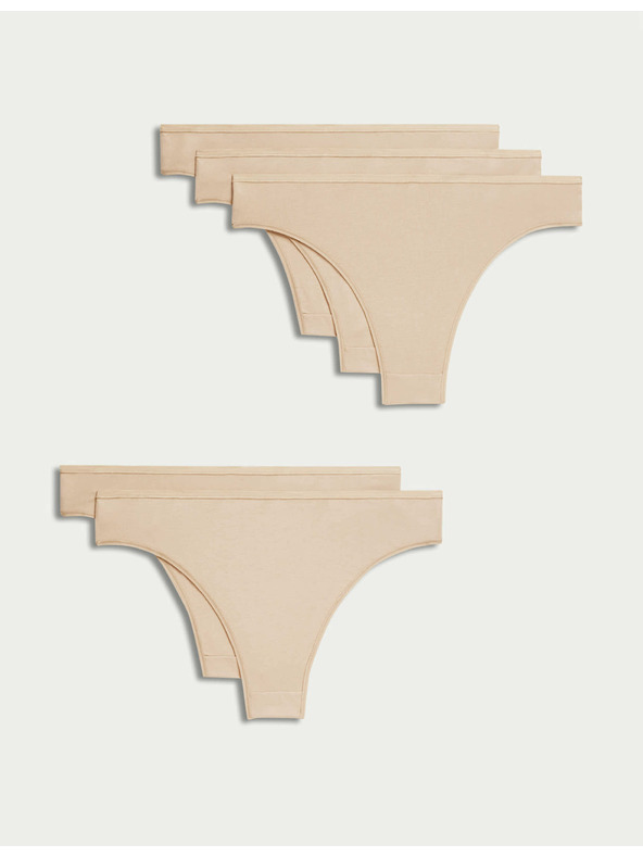 Marks & Spencer Brazilske gaćice od modala, bez vidljivih šavova, 5 kom. u pakiranju Marks & Spencer bež