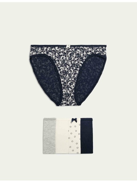 Marks & Spencer Visoko izrezane gaćice od pamuka i Lycra™ materijala, 5 kom. Marks & Spencer siva